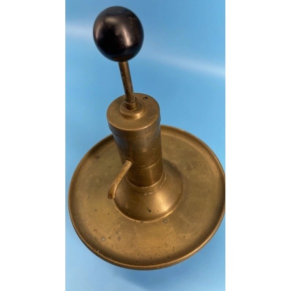 Antique Style Vintage Brass Soap Dispenser Glass Base Pump Bathroom Decor VTG - Picture 6 of 6